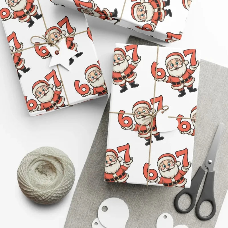 67 Christmas Wrapping Paper, 6 7 Wrapping Paper, 67 Funny Christmas Gift Wrap For Kids, Santa 67