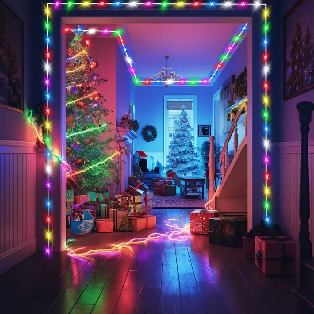 7M/12M/22M/32M/42M Solar Christmas String Lights IP65 Waterproof Christmas tree lights 8 modes Halloween Party Fairy Lights
