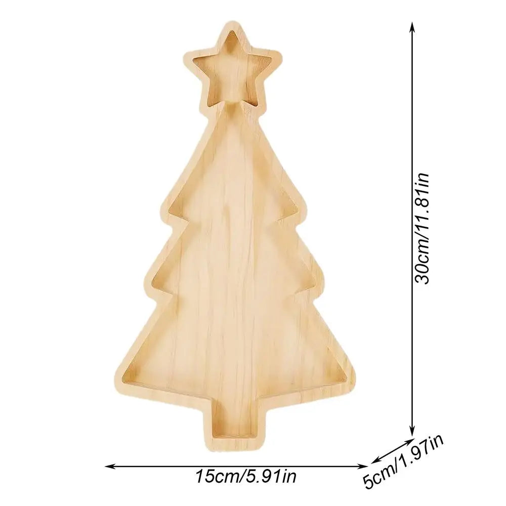 Decorative Serving Platter Tray Wooden Cheese Serving Platter Christmas Theme Wood Platters Suitable For Appetizers Snacks Nuts