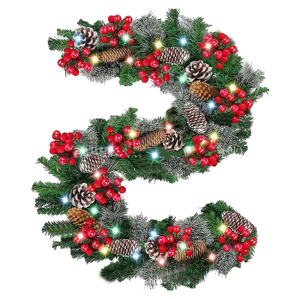 Christmas Tree Ornaments Xmas Wreath Christmas Vine Christmas Garland 2.7 Meters Wall Door Decor Christmas Decoration