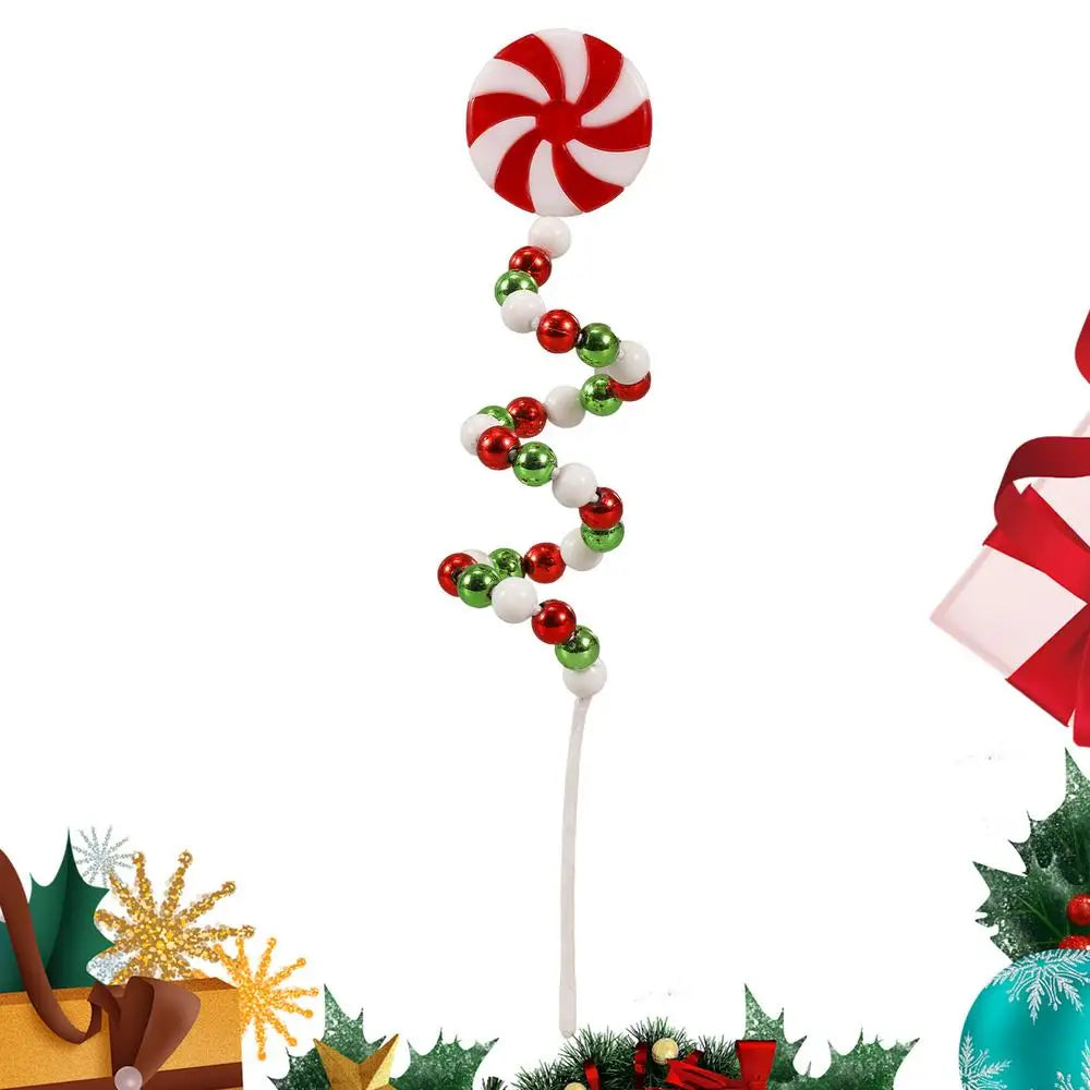 Christmas Candy Cane Decorations Christmas Tree Decoration Red White Lollipop Decoration Curved Candy Christmas Tree Stems Decor
