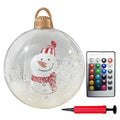 60cm Inflatable Christmas Ball With Light Santa Claus Snowman Christmas Tree Giant Big Large Christmas Balls Ornament Xmas Decor