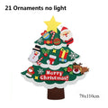 Felt Christmas Tree with Ornaments DIY Cristmas Ornament Navidad Gifts Santa Claus New Year Door Wall Hanging Decorations
