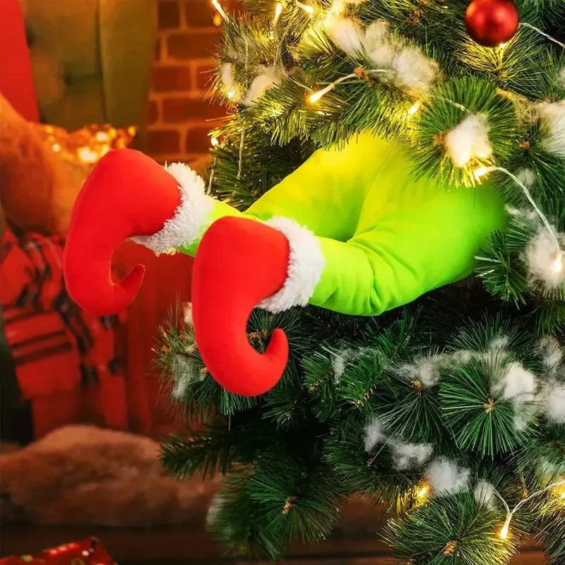 Christmas Tree Decoration Plush Door Decoration Santa Elf Legs Decoration Home Hanging Ornaments Children Gift Surprise Supplies