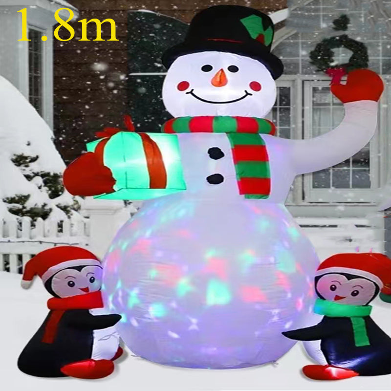Christmas Inflatable Decoration Toy Built-in LED Lights Inflatable Model Indoor Outdoor Ornament Xmas Party New Year Garden Deco