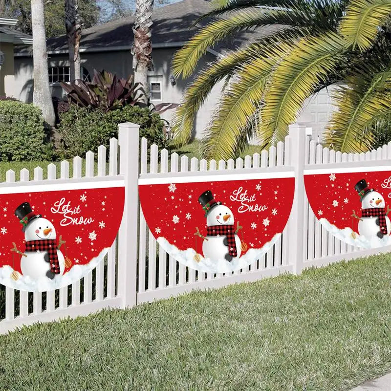 Christmas Outdoor Fan-shaped Flag Banner Merry Christmas Decoration for Home 2024 Xmas Ornament Navidad Natal Noel New Year 2025