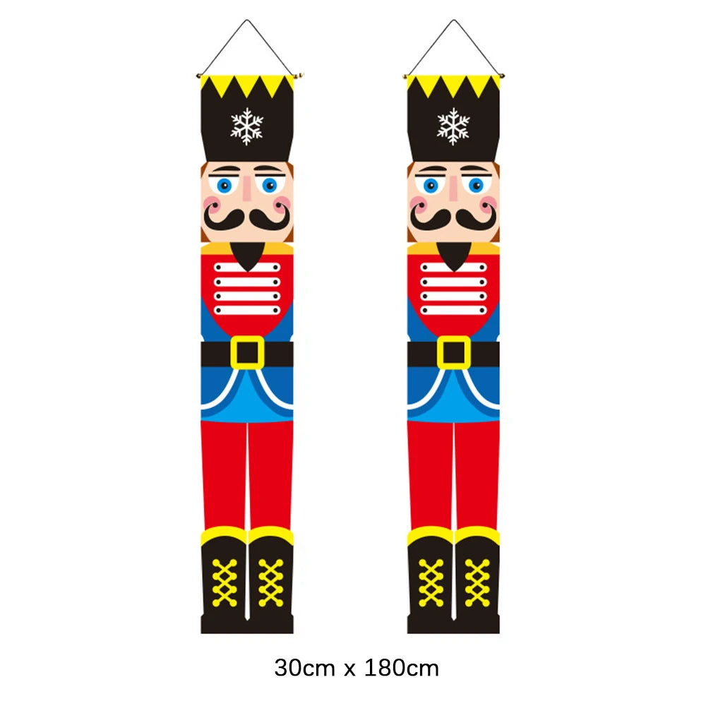 Christmas Door Decoration Merry Christmas Snowman Santa Banner Xmas Hanging Ornament Decoration for Home Happy New Year 2023