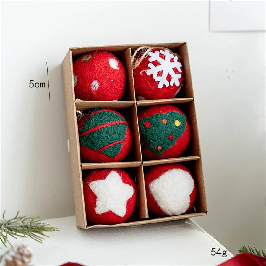Christmas Felt Wool Balls Snowballs Christmas Tree Decoration Hangings diy New Year Ornaments