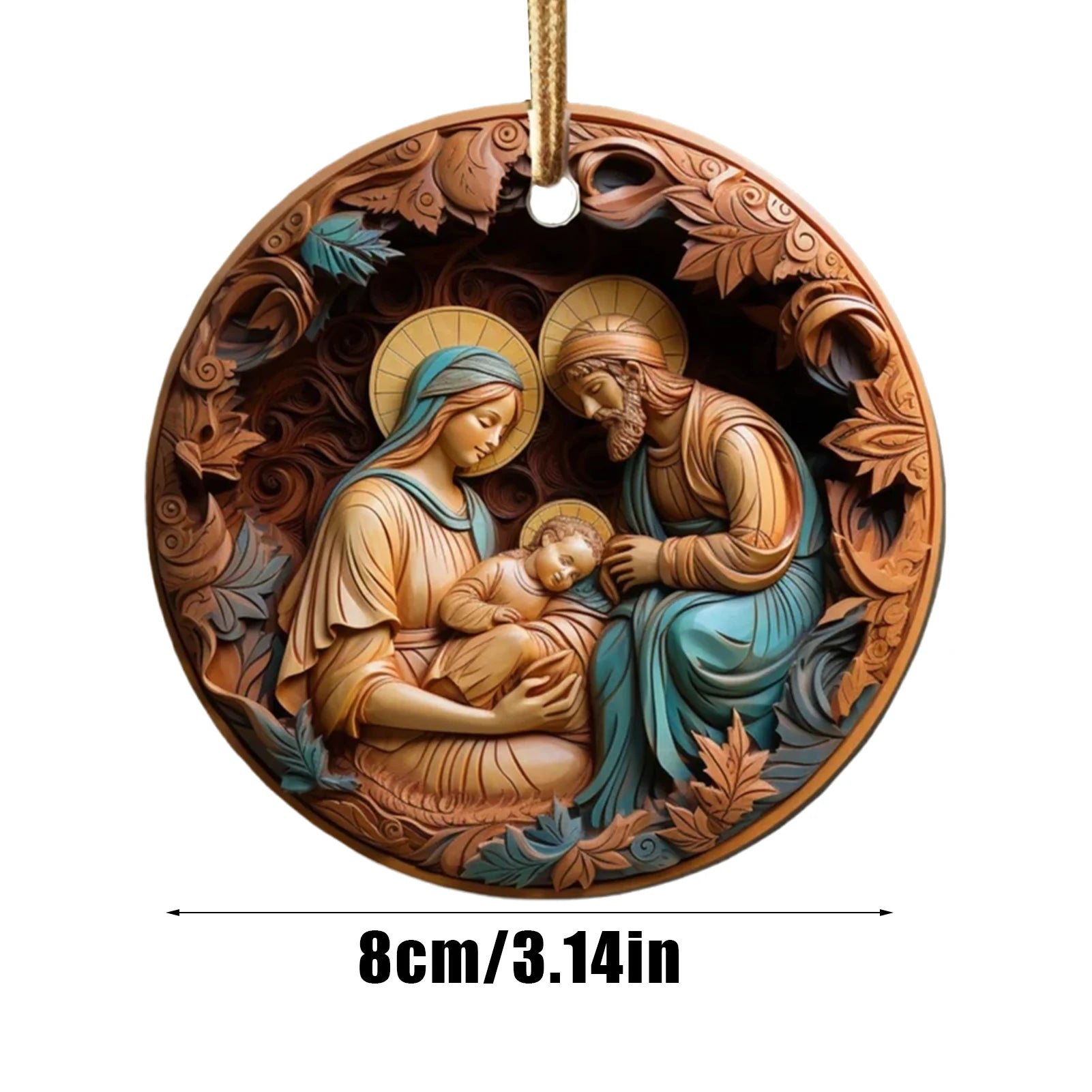 Christmas Nativity Ornaments 12X Christmas Decoration wooden Nativity Scene pendant Christmas Tree Decorations Easter Home Decor