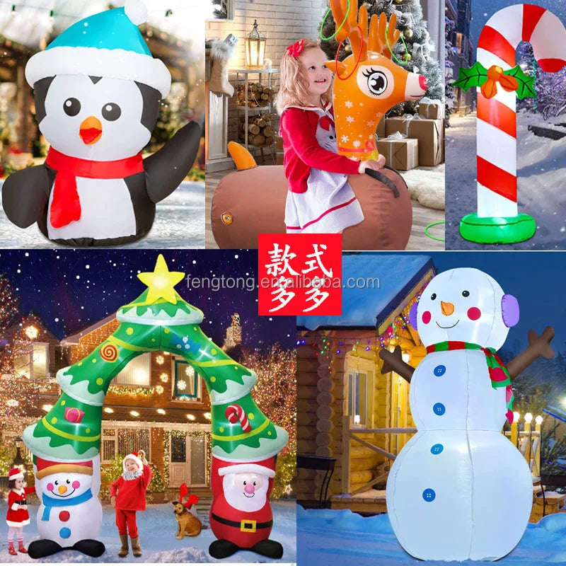 Christmas Inflatables 8ft Christmas Inflatable Santa Claus With Led Lights For Holiday Decorations