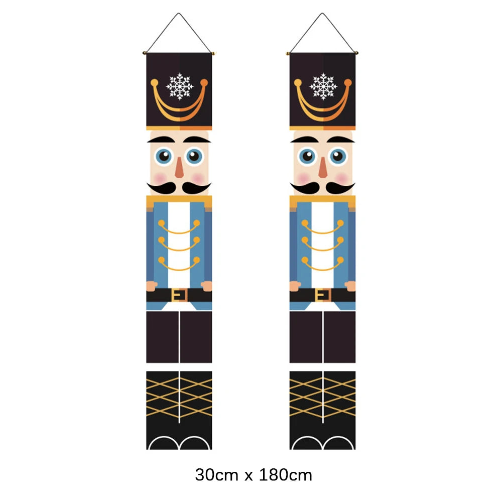 Christmas Door Decoration Merry Christmas Snowman Santa Banner Xmas Hanging Ornament Decoration for Home Happy New Year 2023