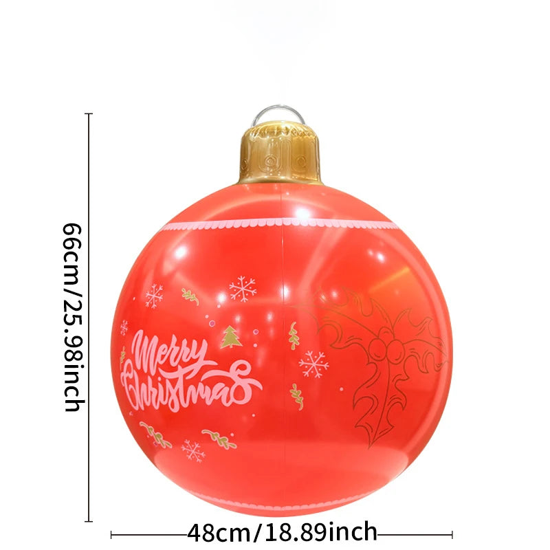Inflatable Christmas Ball Large Xmas Inflatable Ornaments PVC Outdoor Holiday Blow Ball Outside Yard Lawn Porch Decorations