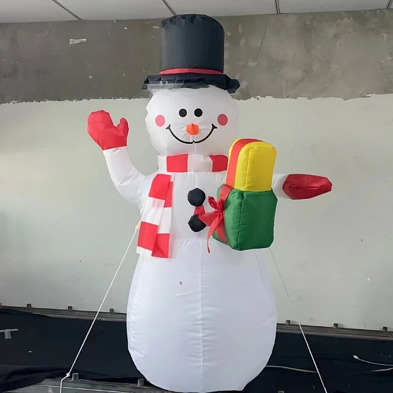 1.5m LED Christmas Inflatable Snowman Outdoor Airblown Decor with Lights for Yard Garden Doorway Holiday Displays Party Props