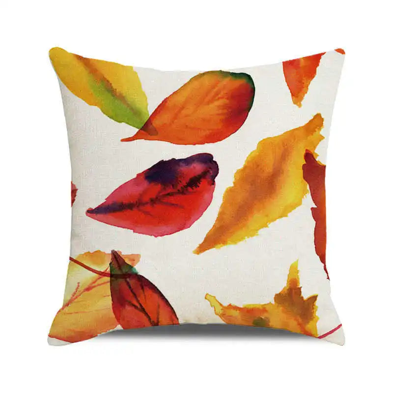 Happy Thanksgiving! Autumn maple leaves Digital printing short plush pillow covers for car sofa office cushion cover home goods