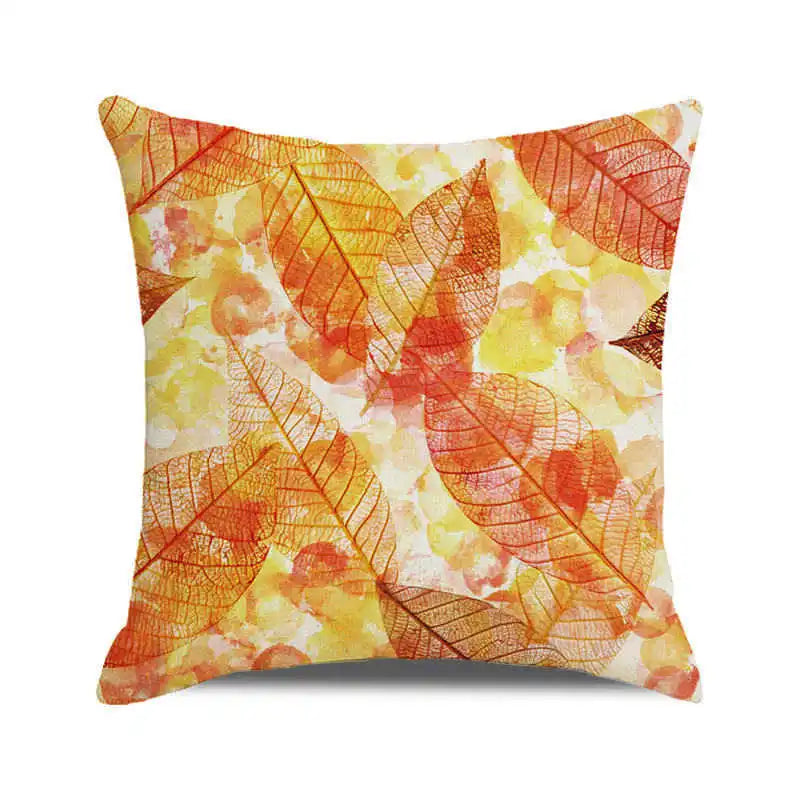 Happy Thanksgiving! Autumn maple leaves Digital printing short plush pillow covers for car sofa office cushion cover home goods