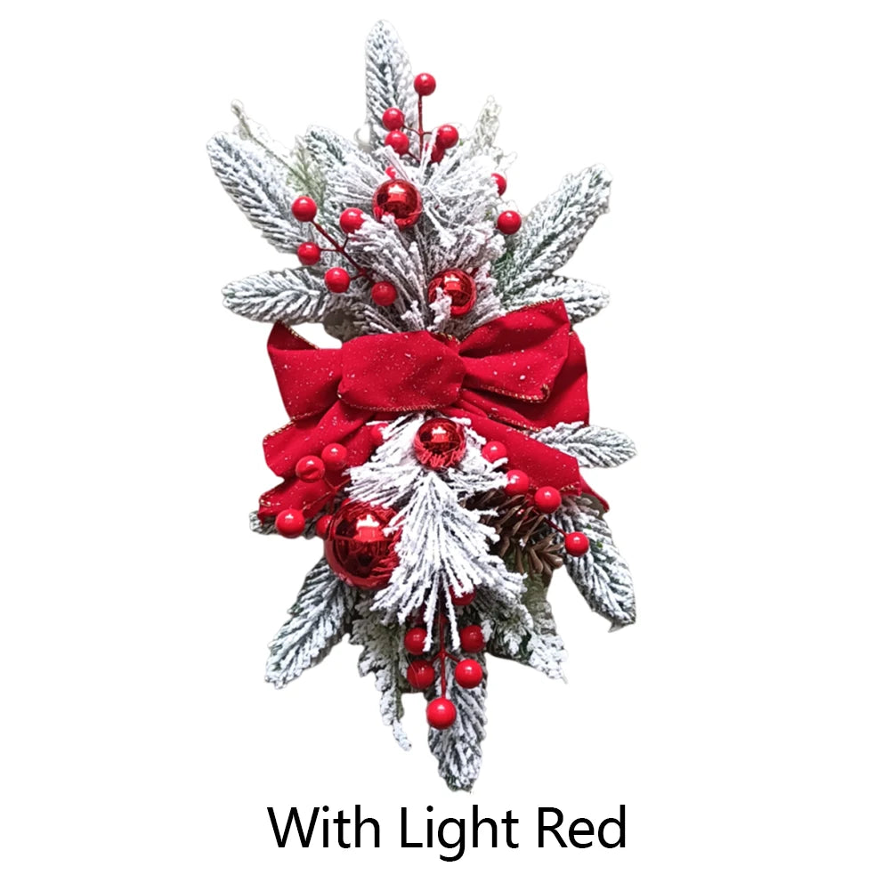 Door Stairs Wreath Christmas Wreath Hanging Pendants Artificial Flowers Stairway Swag Trim Garland Christmas Decorations 2024
