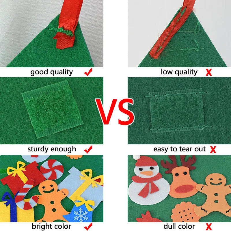 DIY Felt Christmas Tree Christmas Decoration for Home Navidad 2022 New Year Christmas Ornaments Santa Claus Xmas Kids Gifts