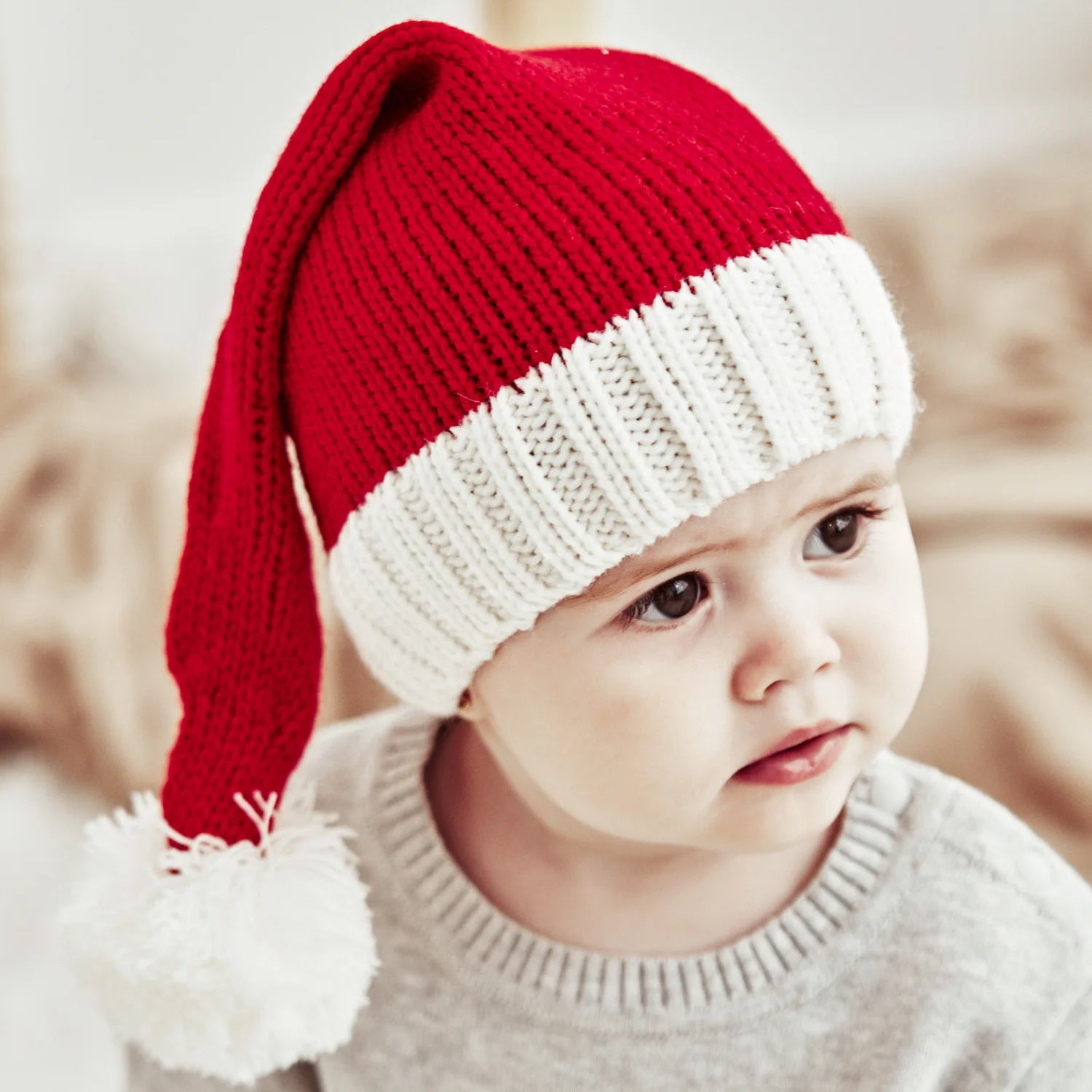 Black and White Fur Plush Hat for Adults and Children, Christmas Cap, Xmas Party, Home Decoration, High Quality