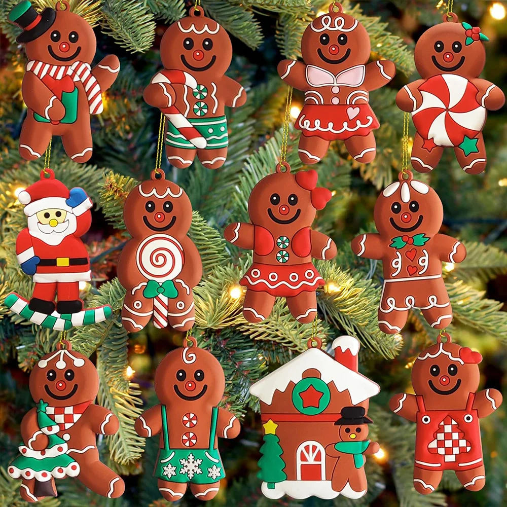 Christmas Decoration for Christmas Tree Ornaments Cooking Gingerbread Man Ornaments Hanging Decor for Tree Kitche Party Supplies