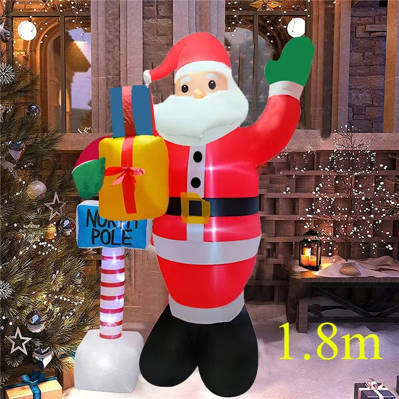 Christmas Inflatable Decoration Toy Built-in LED Lights Inflatable Model Indoor Outdoor Ornament Xmas Party New Year Garden Deco