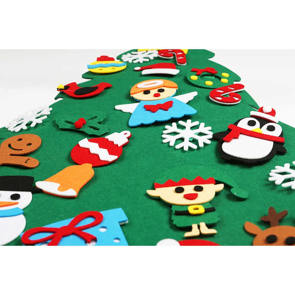 DIY Felt Christmas Tree Christmas Decoration for Home Xmas Door Wall Decorations Wall Hanging Ornaments For Kids New Year Gifts