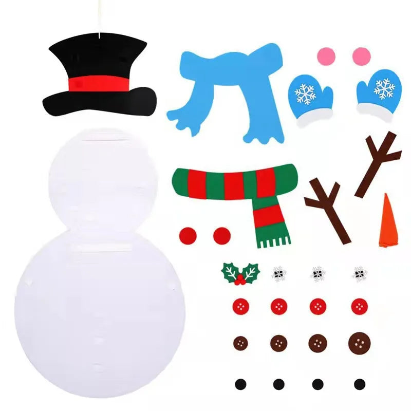 DIY Felt Christmas Tree Christmas Decoration for Home Navidad 2022 New Year Christmas Ornaments Santa Claus Xmas Kids Gifts