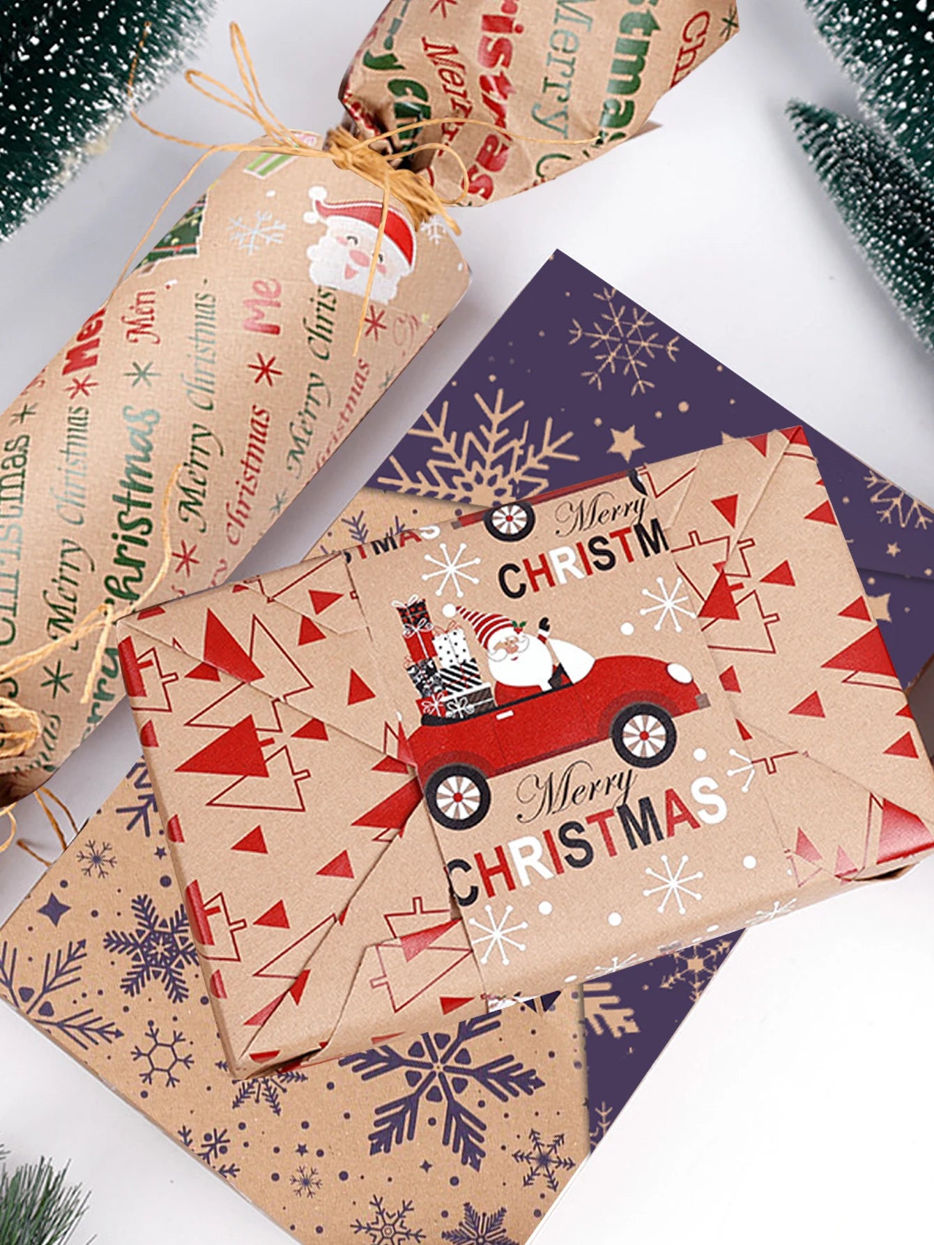 Christmas Gift Wrapping Paper Christmas Trees Handmade Paper Gift Wrapping Paper Flower Bouquet Packaging Paper