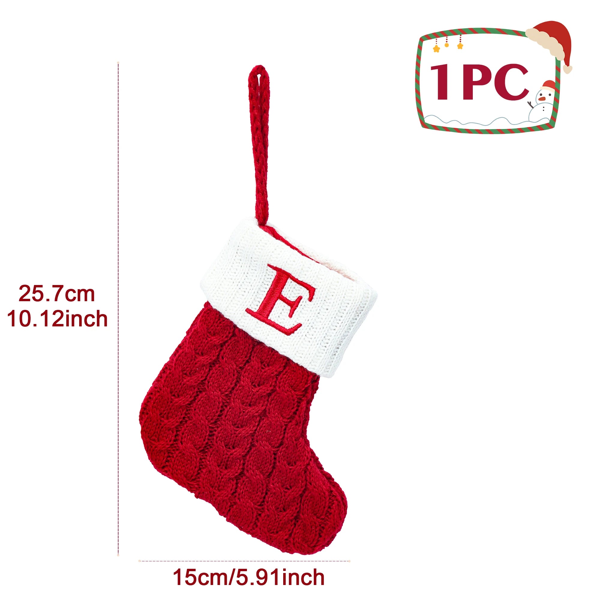 Christmas Socks Knitting Snowflake Letter Stocking Christmas Decoration 2025 For Home Xmas Tree Ornament Gift Navidad Natal 2026