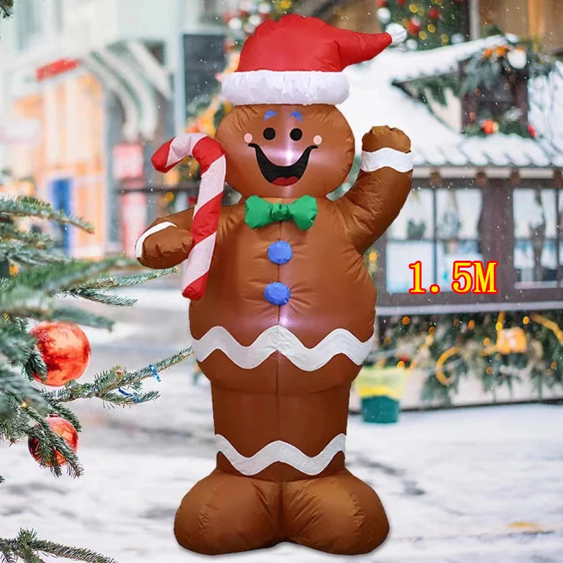 Christmas Inflatable Decoration Toy Built-in LED Lights Inflatable Model Indoor Outdoor Ornament Xmas Party New Year Garden Deco