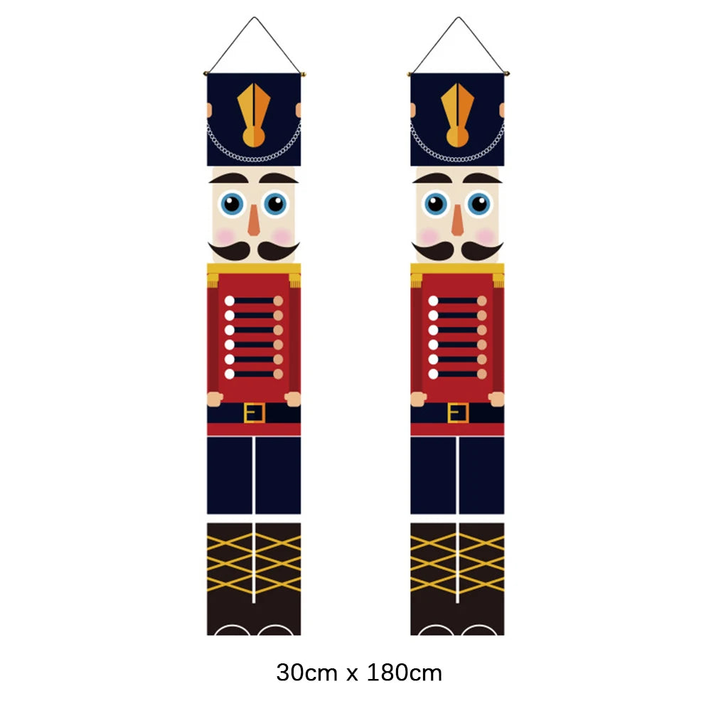 Christmas Door Decoration Merry Christmas Snowman Santa Banner Xmas Hanging Ornament Decoration for Home Happy New Year 2023