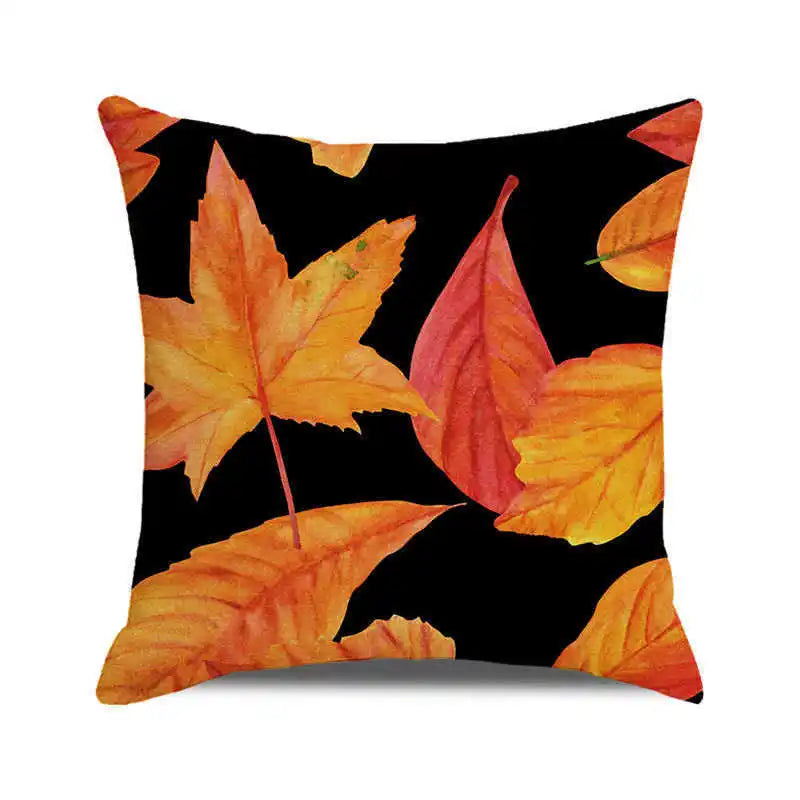 Happy Thanksgiving! Autumn maple leaves Digital printing short plush pillow covers for car sofa office cushion cover home goods