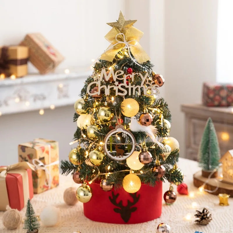 Christmas Decoration 45/60cm Christmas Tree Desktop Small Tree Ornaments Navidad Gift Christmas Festival Party Supplies