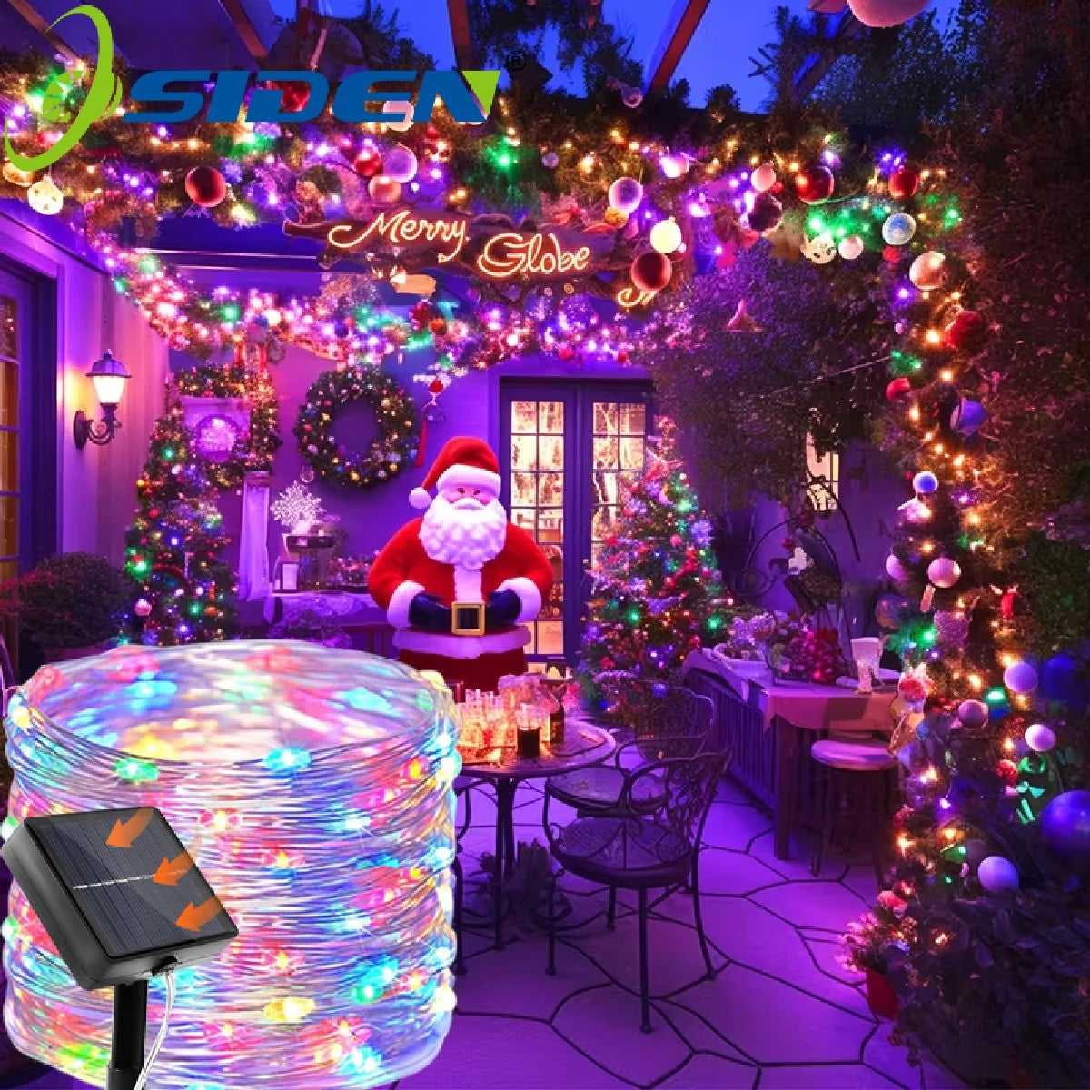 7M/12M/22M/32M/42M Solar Christmas String Lights IP65 Waterproof Christmas tree lights 8 modes Halloween Party Fairy Lights