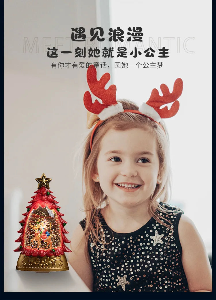 Christmas Scene Decoration Small Gifts Crafts Drifting Snow Crystal Ball Children's Toys Birthday Gift Decoration