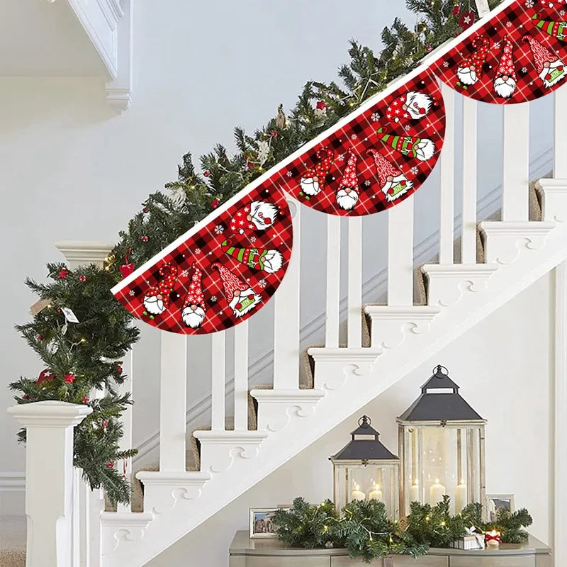 Christmas Outdoor Fan-shaped Flag Banner Merry Christmas Decoration for Home 2024 Xmas Ornament Navidad Natal Noel New Year 2025