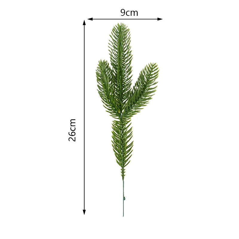10/20pcs Artificial Pine Branches Green Leaves Needle Fake Greenery Pine for DIY Garland Wreath Christmas Embellishing Noel 2023