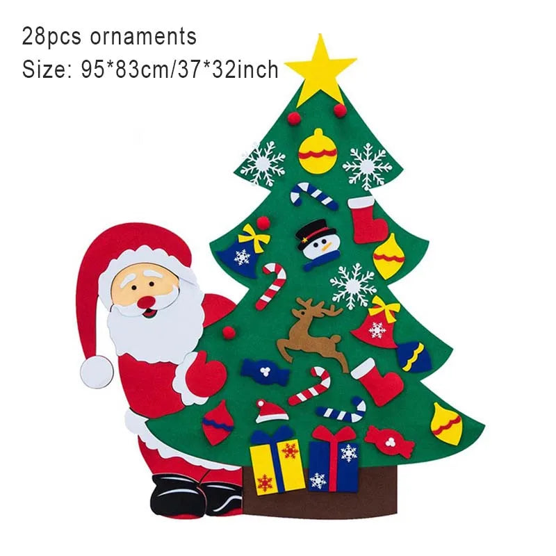 DIY Felt Christmas Tree Christmas Decoration for Home Xmas Door Wall Decorations Wall Hanging Ornaments For Kids New Year Gifts
