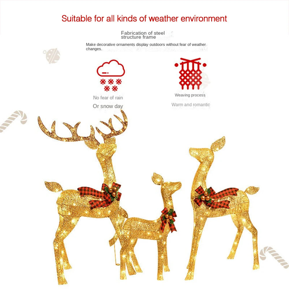 Christmas decorations Christmas Glow deer decorations mother and son deer ornaments Outdoor layout reindeer lights