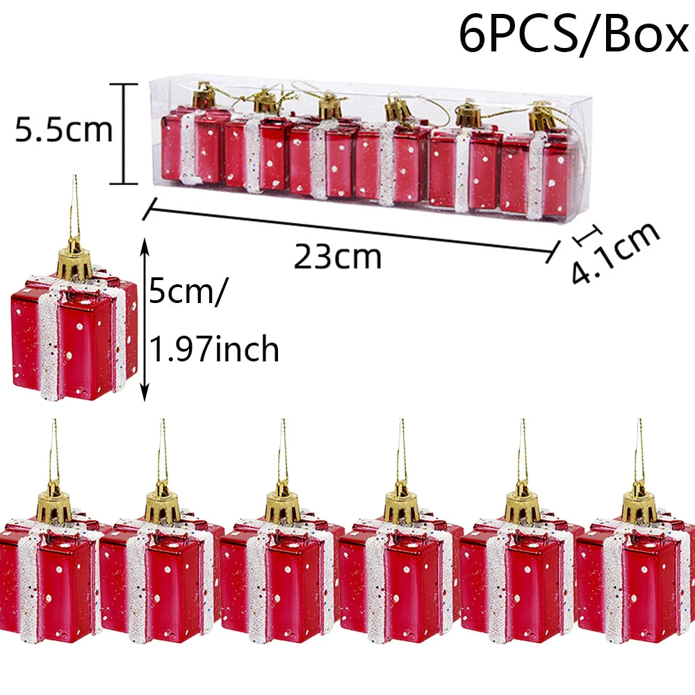 Christmas Candy Ornament Set Xmas Tree Decor Hanging Red Christmas Party Lollipop Candy Cane Pendant Decorations New Year Gift
