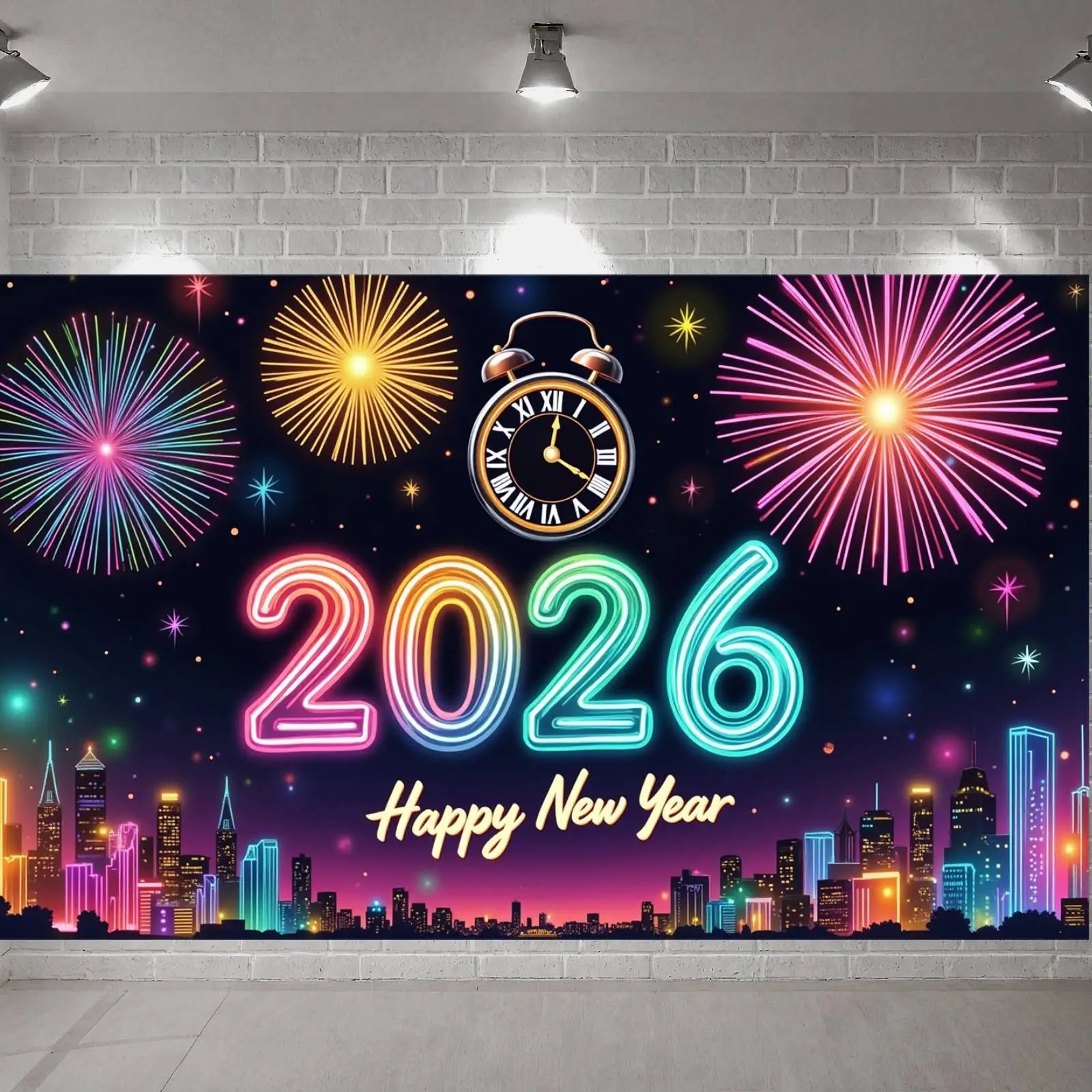 2026 Happy New Year Party Decor Background New Year Champagne New Year Eve Party Cake Table Decor Happy New Year Backdrop Gift