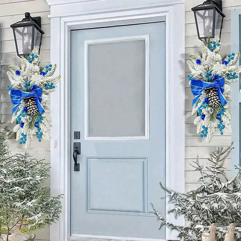 Festive Christmas Upside-Down Staircase Ornaments Home Wall Decorations Christmas Wreaths