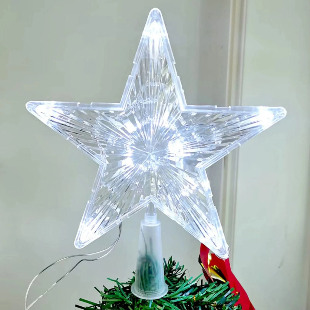 15/19cm Christmas Decoration Glowing Tree Topper Glitter Shining Star Xmas Tree Ornaments for Home Decor Navidad New Year 2026