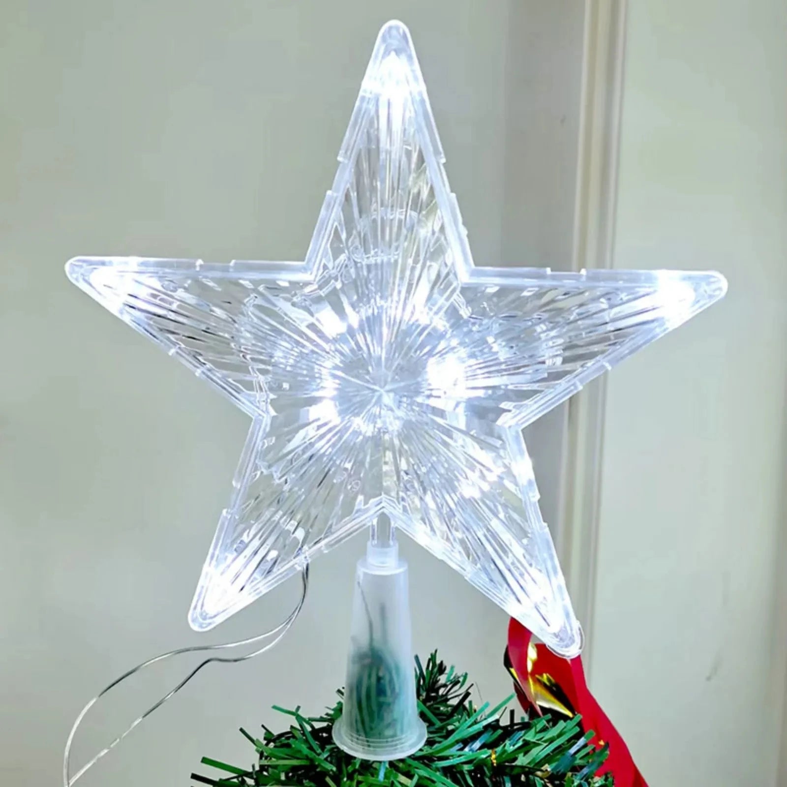 15/19cm Christmas Decoration Glowing Tree Topper Glitter Shining Star Xmas Tree Ornaments for Home Decor Navidad New Year 2026