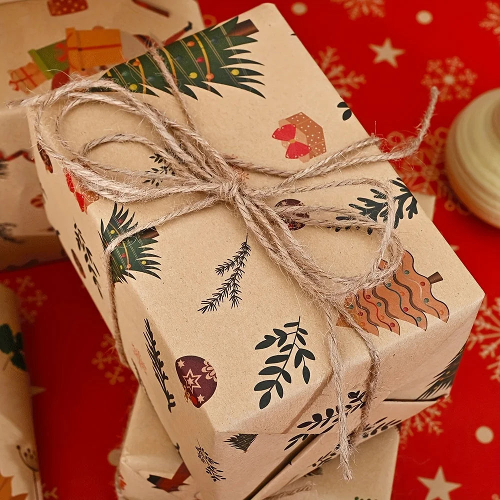 10 Rolls of Christmas Wrapping Paper, Suitable for Use in Shops, Suitable for Packaging New Year Gifts, Birthday Gifts
