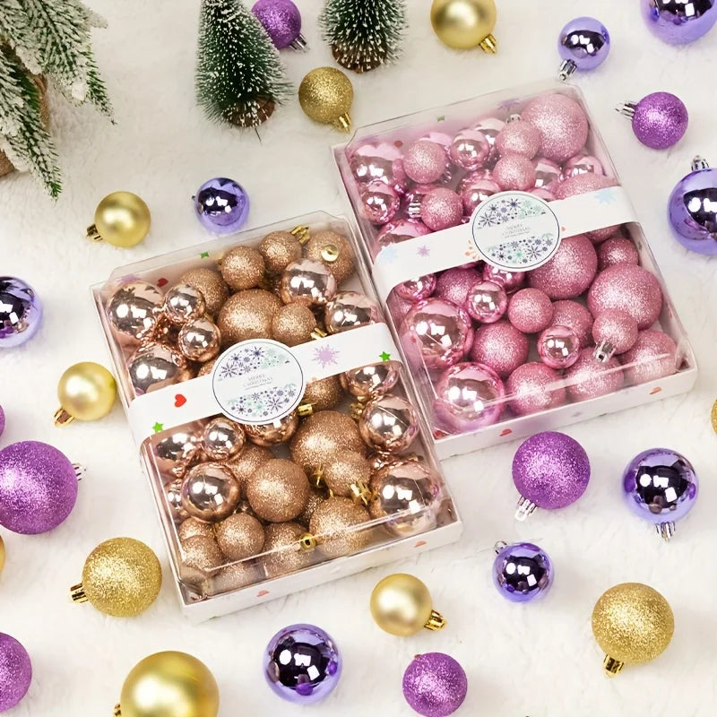 42 Christmas Balls, Christmas Tree Decorations, Hanging Balls In Various Colors, Christmas Decorative Balls, and Christmas Decor