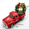 Christmas Table Decoration Mini Snowman Truck with Wreath Figurine Desk Statues Centerpieces for Home Party Decor