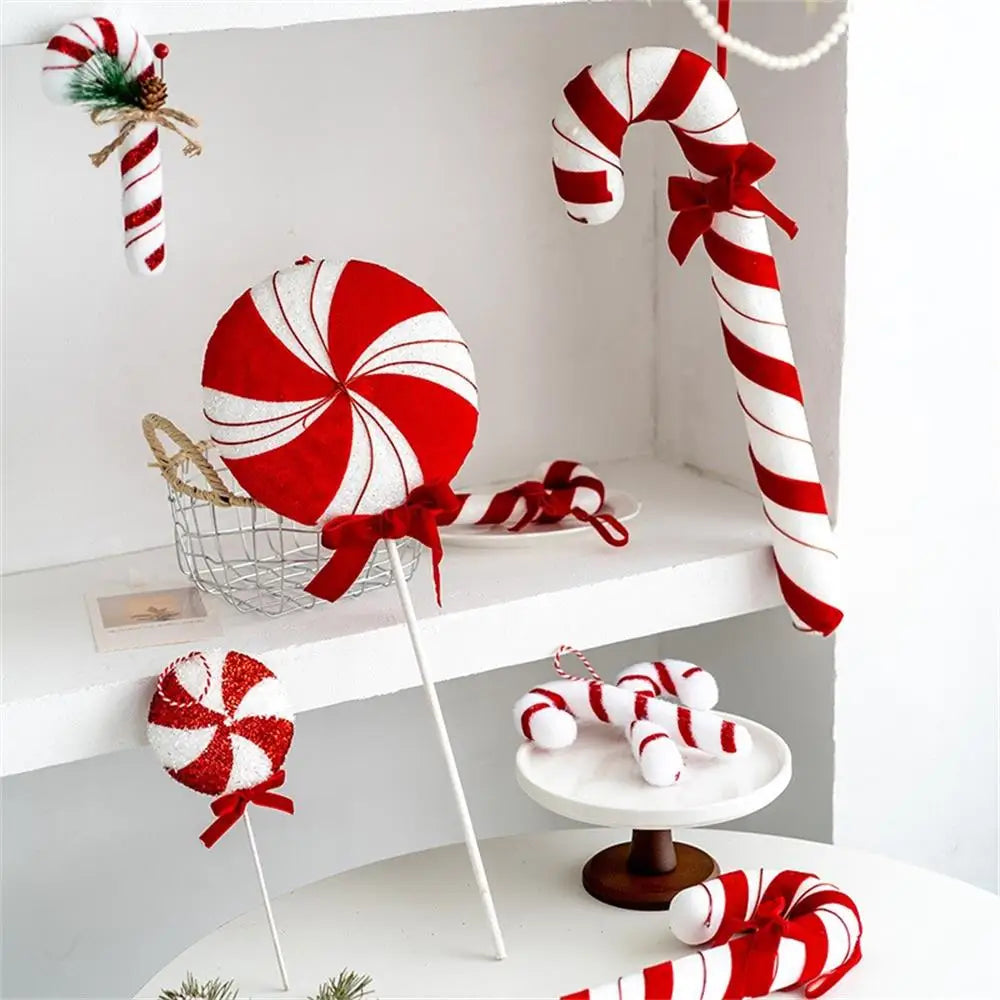 Christmas Decorations Large Candy Canes Christmas Tree Lollipop Decoration Ornaments Decorative for Home Party Decor Xmas Gift