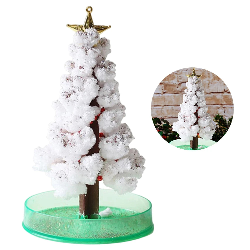 Mini Magic Christmas Tree Decor Educational Magic Grow Crystal Christmas Tree Novelty DIY Fun Xmas Gift for Adults Kids