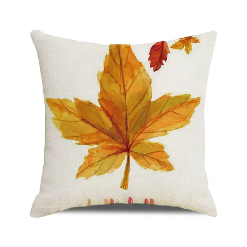 Happy Thanksgiving! Autumn maple leaves Digital printing short plush pillow covers for car sofa office cushion cover home goods