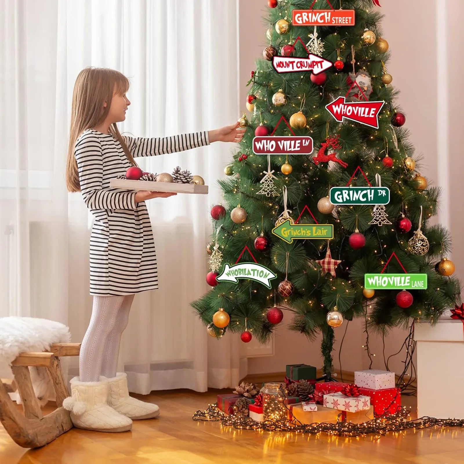 Christmas Tree Decorations - 16Pcs Grinchs Christmas Tree Hanging Ornament Holiday Xmas Grinchs Grinchs Christmas Decor Gifts